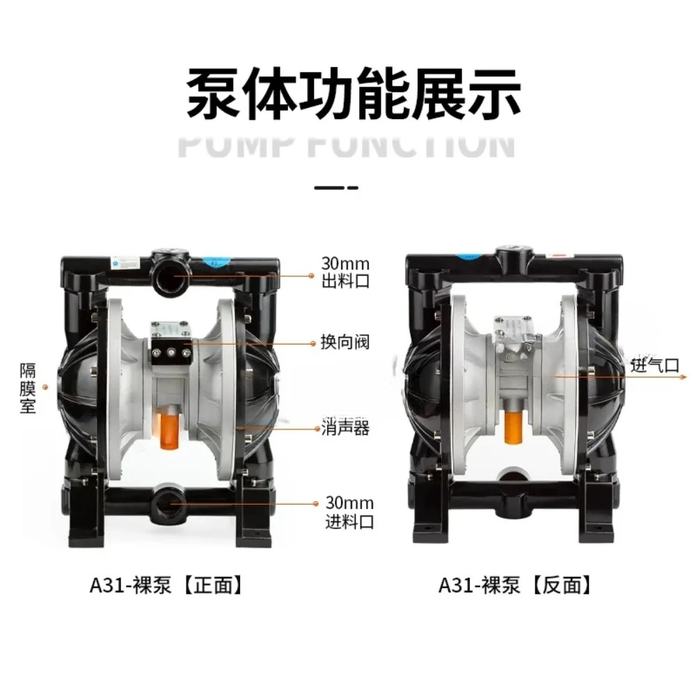 Pompa membranowa pneumatyczna do farb, ścieków, błot, do odlewania ciśnieniowego A-31 Pu, do przemysłu ceramiki, przemysłu papierowego.