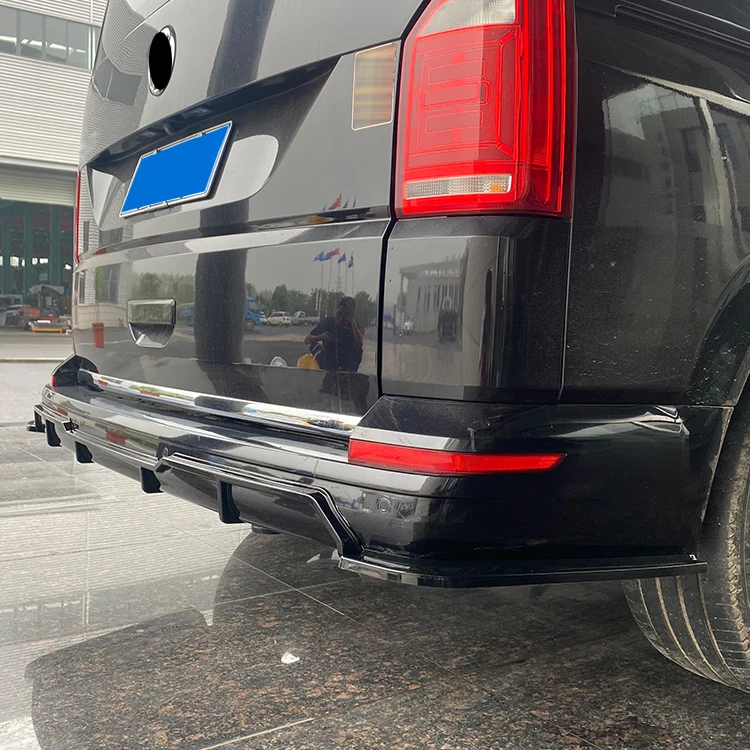 2015 To Up For VW Volkswagen T6 Car Rear Bumper Lip Diffuser Splitter Spoiler Aprons Cover Guard Trim By ABS Black Body Kit