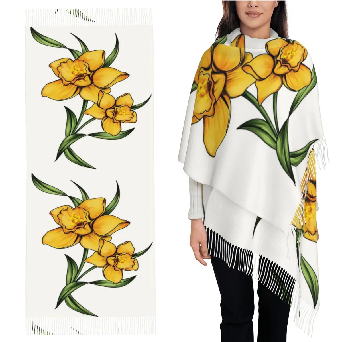 

Женский шарф с кисточками, мягкие теплые шали и накидки, длинная осенне-зимняя шаль