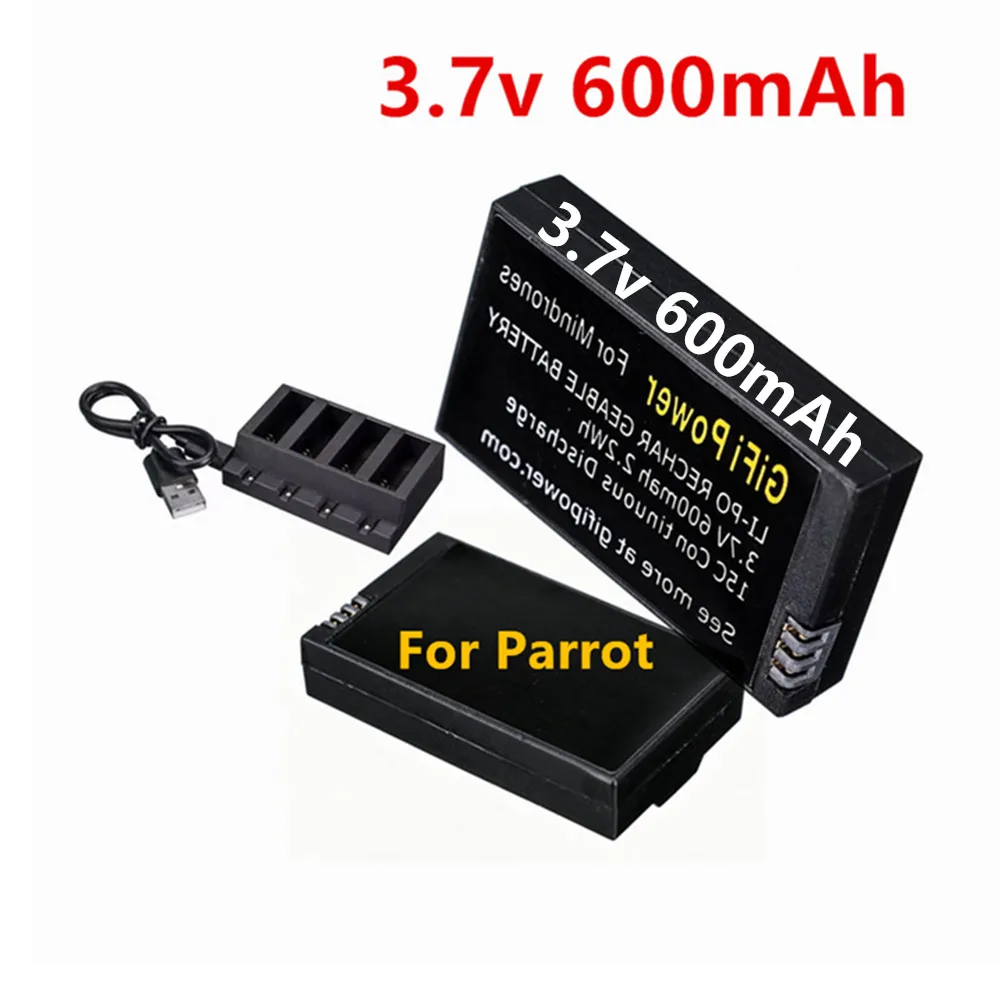 Original 3.7V 600mah 15C Li-po Battery + Charger for Parrot Mini Drone for Parrot Jumping Sumo Swing Mambo Rolling Spider