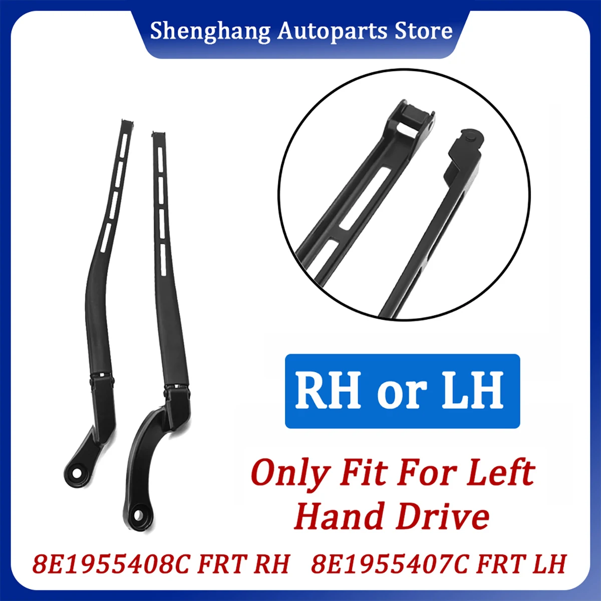 

Front Right / Left Windshield Wiper Arm 8E1955408C 8E1955408A 8E1955407C 8E1955407A Fits for Audi A4 B6 B7 S4 RS4 2001-2008 Exeo