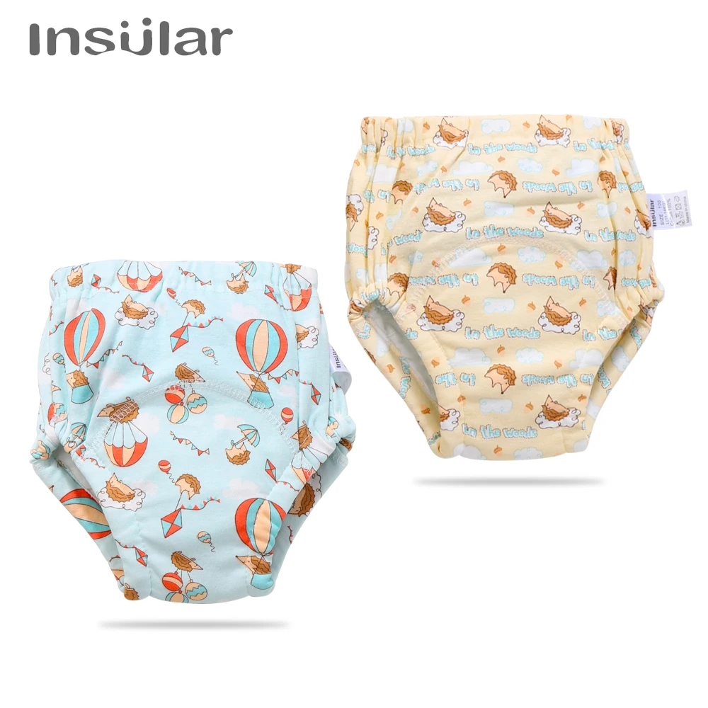 

2Pcs Cute Baby Diapers Reusable Nappies Cloth Diaper Washable Infants Children Baby Cotton Training Pants Panties Nappy Changing