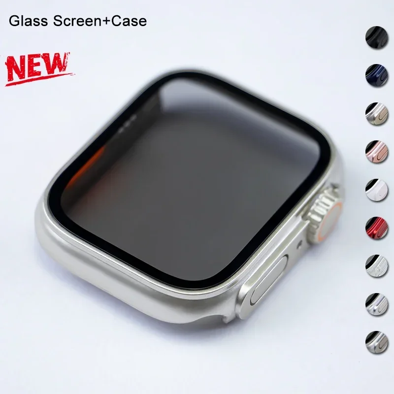 For Apple WatchCase Privacy Tempered Glass Screen 45mm 44 41mm 42mm 40mm Protector Change to Ultra iwatch series 9 8 7 6 5 4 3