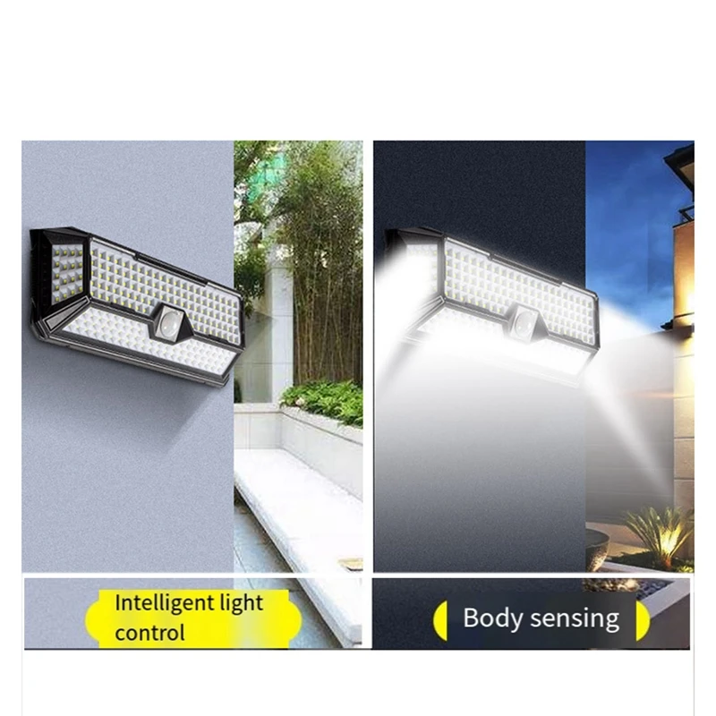 Imagem -02 - Luzes Solares Exteriores com o Sensor de Movimento Durável Largo do Ângulo Ip65 Waterproof 202 Leds 4000lm