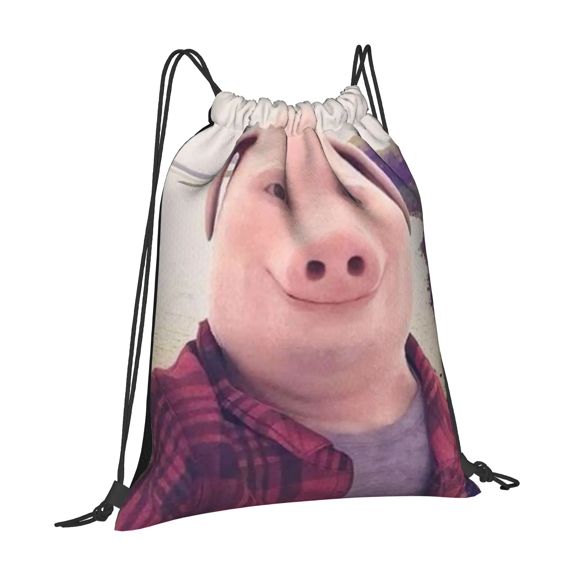 john pork is calling 6 John Pork Multi-function Pocket Men Women Storage Backpack Teenager Travel Bag Print Drawstring Bags