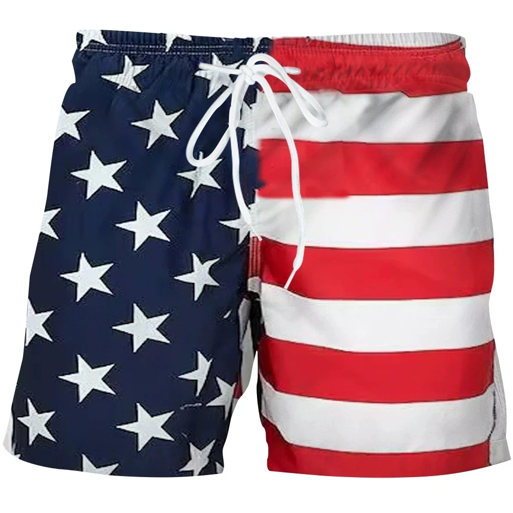 New American Independence Day Flag Fashion Men Women Tracksuits Crewneck Hip Hop Shorts Plus Size S-7XL Gym Shorts Men S-7XL