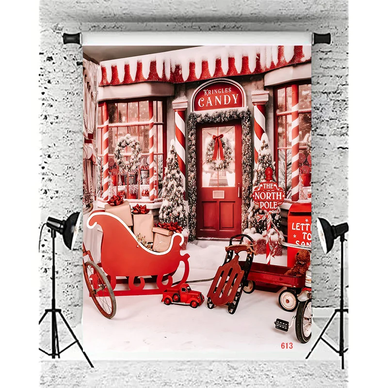 

SHUOZHIKE Christmas Day Decoration Photography Backdrops Candy Store Happy New Year Creath Studio Background Props JD-30