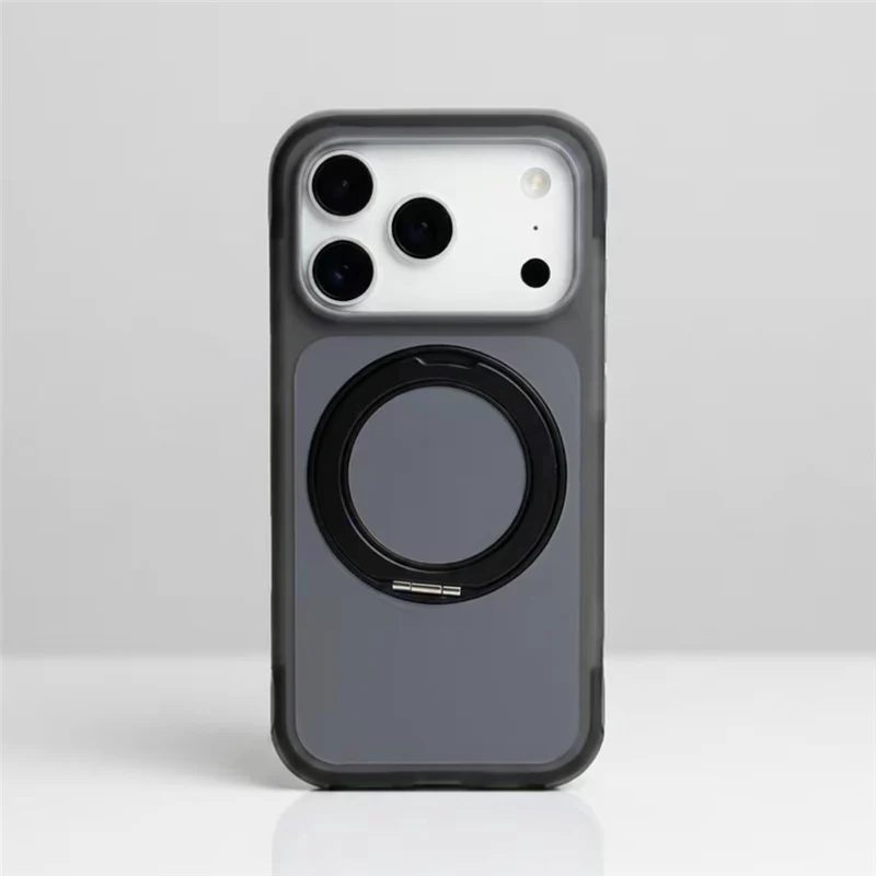 For Magsafe Magnetic Rotating Holder Airbag Anti-fall Case for iPhone 17promax 18Pro Max 17Pro Matte Hard Shockproof Phone Cover