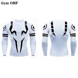 Camisetas de compresión con estampado 3D de Jujutsu Kaisen para hombre, ropa interior de entrenamiento para correr, gimnasio, secado rápido