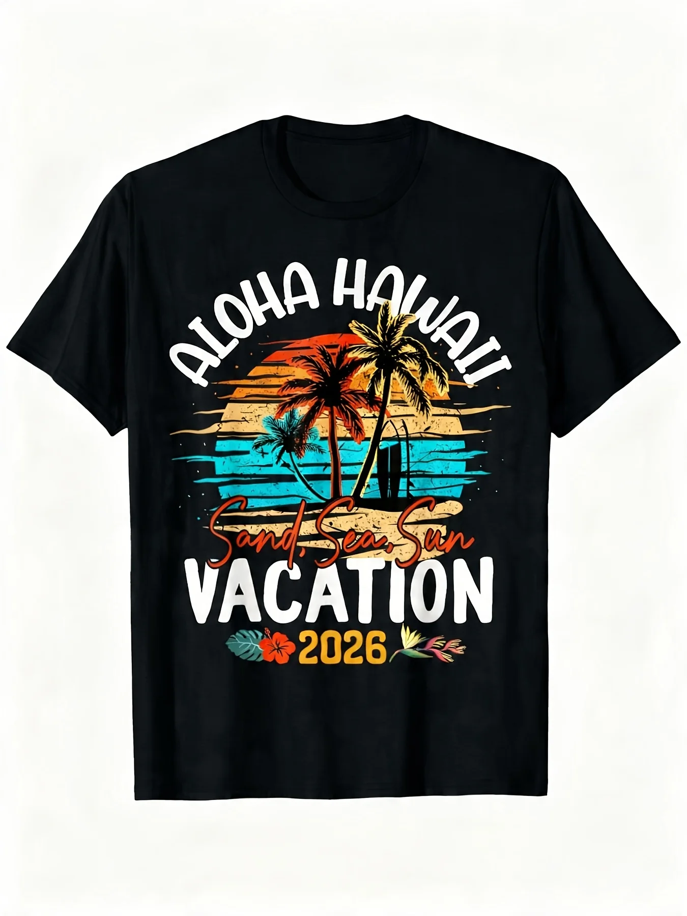 Aloha Hawaii 2026 Matching Family Vacation TShirts Hawaiian Print Short Sleeve Crew Neck Tees Super Soft Cotton Shirts for Men Unisex Group Outfits (Valentine's Easter St Patrick's Day2Retro Casual Short-sleeved T-shirt with a Round Neck and Printed