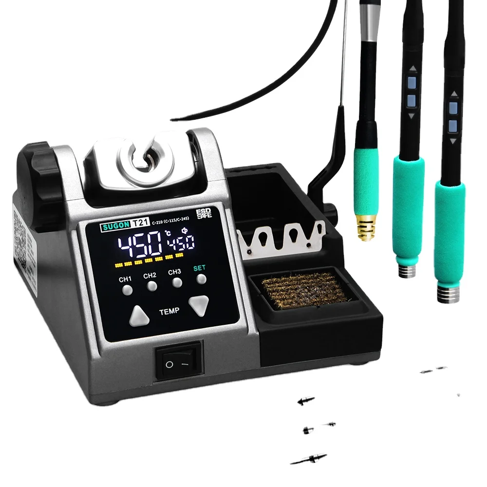 T21 Soldering Station Compatible Original Soldering Iron Tip 210/245/115 Handle Control Temperature Welding Rework Station