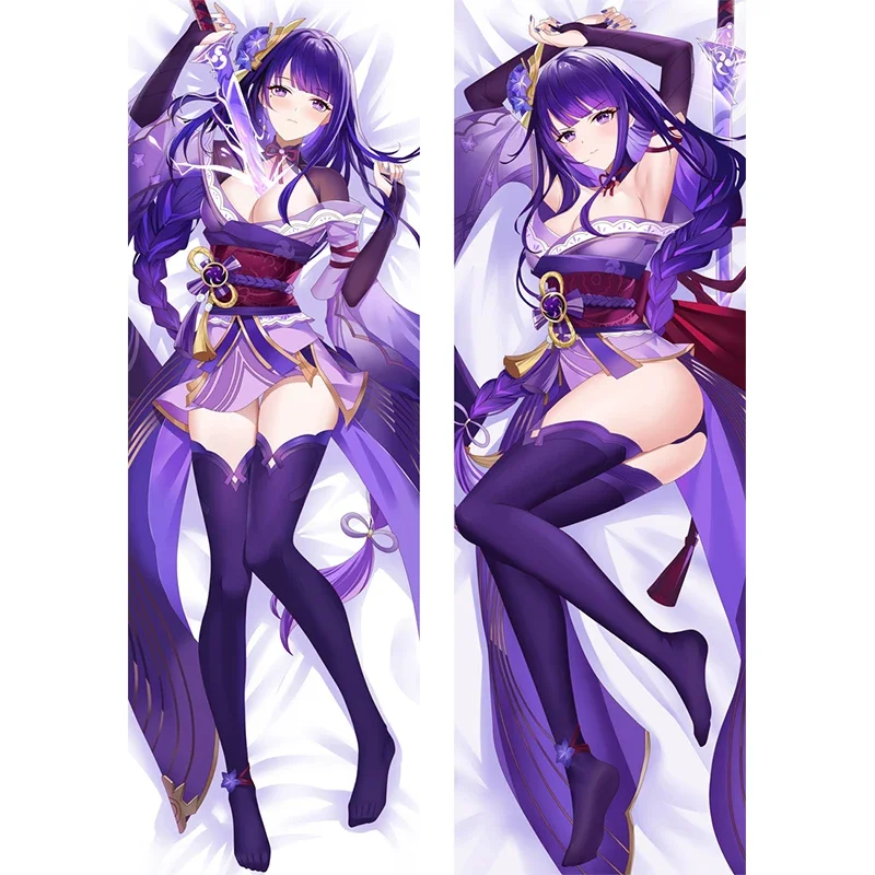 Дакимакура Genshin impact Raiden Shogun dakimakura hugging body pillowcase dakimakura pillow Beelzebul double-sided pillowcase