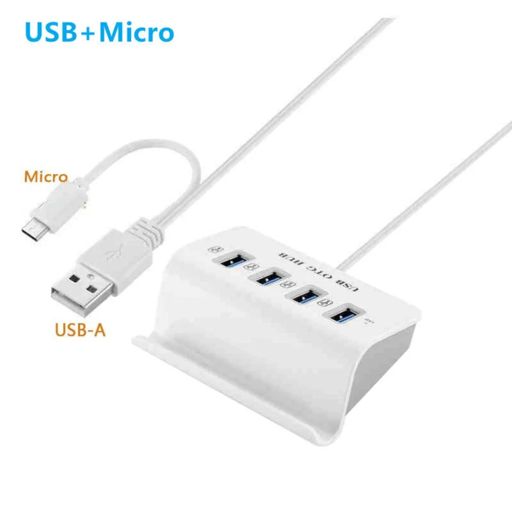 OTG Hub USB OTG HUB USB2.0 4 في 1 4 في 1 حامل قفص الاتهام Hub Type C 480Mbps 4 USB محطة إرساء Hub للجوال/الكمبيوتر