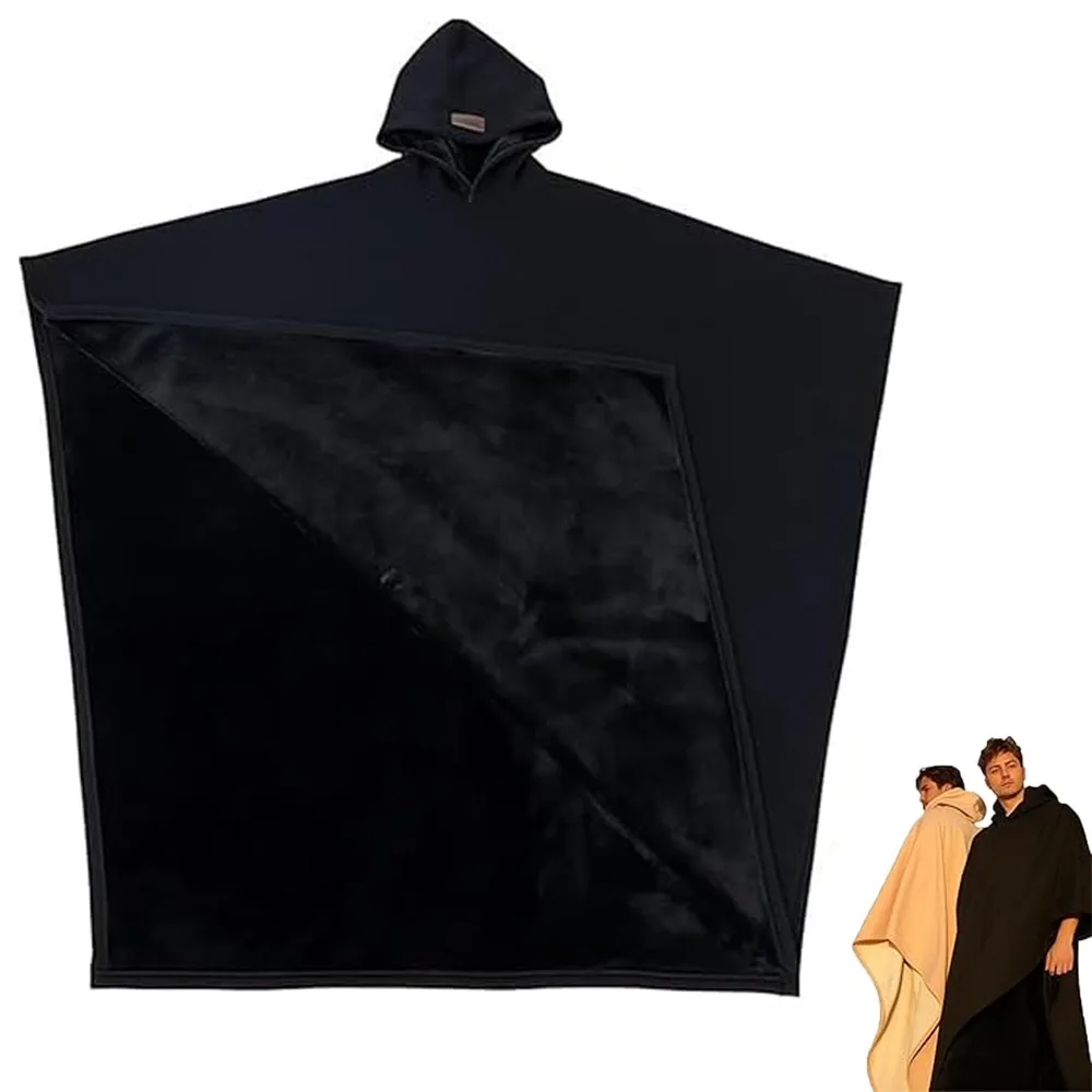 New Good Quality Indio Cloak Hoodie Blanket Solid Color Men Sweatshirt Casual With Hat Punk Loose Male Tops UNISEX
