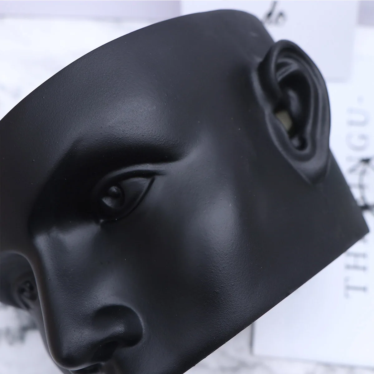 

1Pcs Resin Manikin Head Black Large Base Display Stand for Glasses Hat Photography Painting Mannikin Head