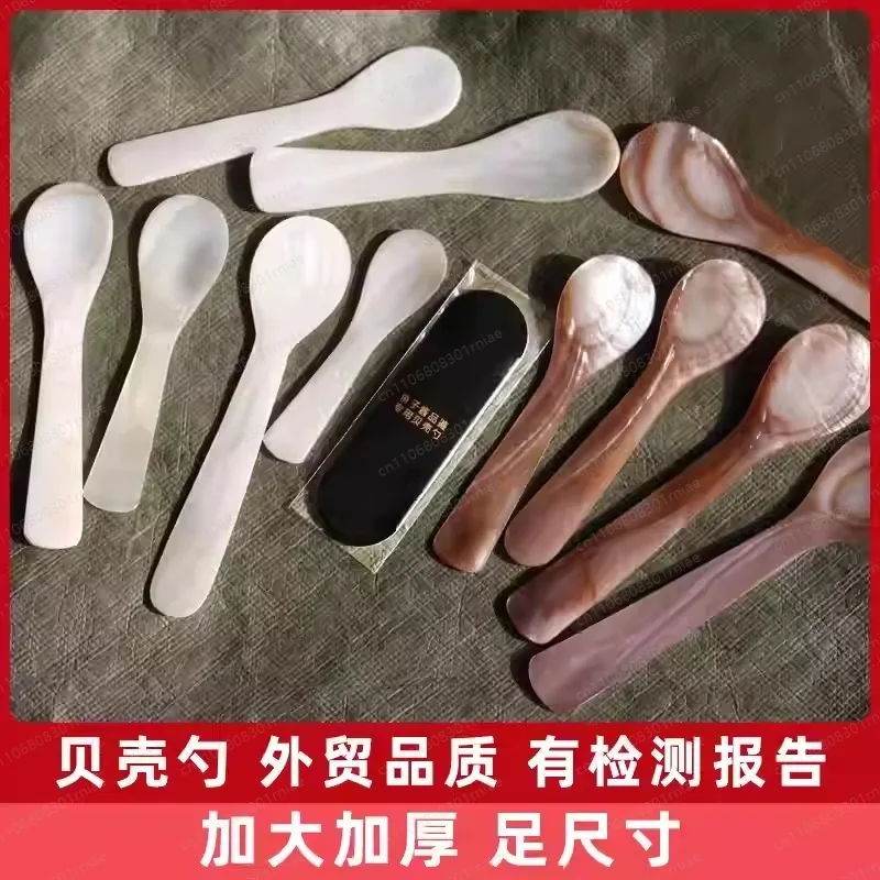 Shell Caviar Fritillary Bird's Nest Spoon Set, Coffee Ice Cream Dessert Western Food Serving Spoons
