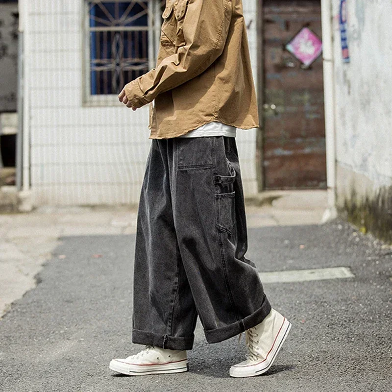 American style Men's Baggy Y2K Jeans Oversized Wide Leg Denim Pants Big Hip Hop Trousers Sreetwear Guys Quality Jeans For Men