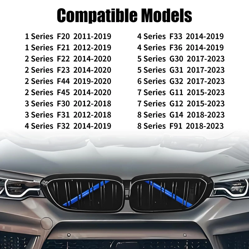 Front Kidney Grille Trim Inserts Stripes Cover For BMW F30 F20 F21 F22 F23 F32 F44 F45 G20 3 4 Series Sport Styling Accessories