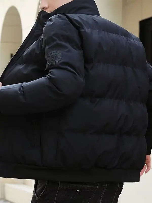 Herren Thiened Cotton Jaet Winter Warm Casual Stehkragen Slim Fit Kältebeständig Trendige Oberbekleidung Lang Sve Ganzkörperansicht