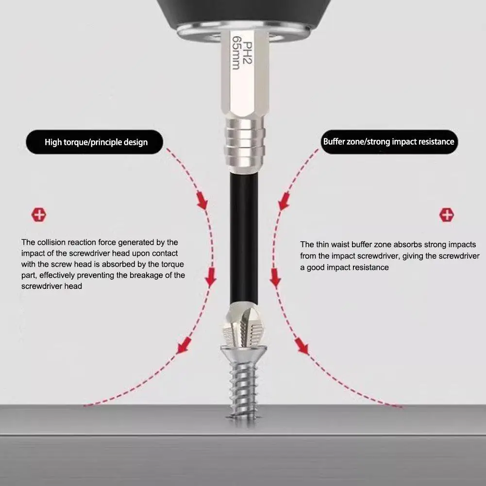 Upgraded Non-slip PH2 Impact Driver Bit Set With Magnetic Phillips Screwdriver Tool Impact Resistance WaterProof Bits 5/6pcs