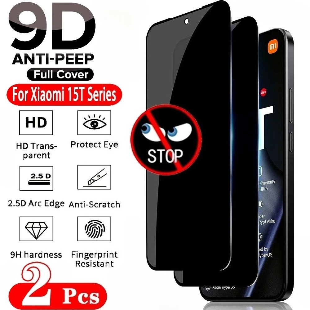 2Pcs Anti Spy Full Screen Protector für Xiaomi 15T 14T 13T 12T 11T Pro gehärtetem Glas für Xiaomi 17 Pro Max 15 14 13 12 11 Lite