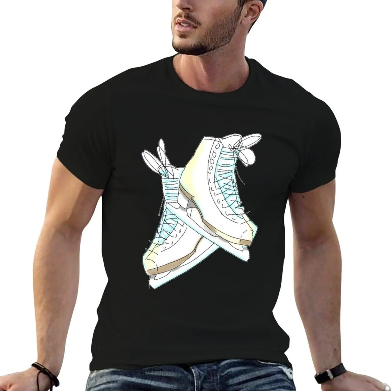 

Figure skates sketch T-Shirt t shirts for man graphic tees funny t shirts dark humor T-Shirt
