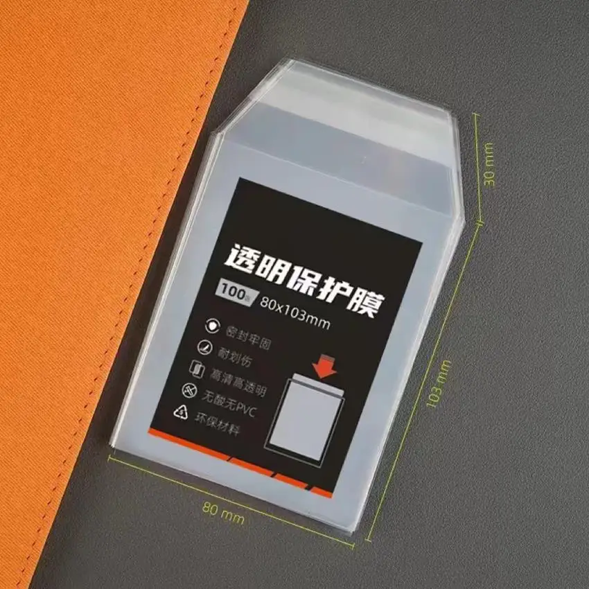 100 قطعة من أغلفة حماية البطاقات الشفافة للبطاقات البلاستيكية الصلبة من 35 إلى 100 نقطة، أغلفة بطاقات الألعاب والصور، فيلم واقي مقاوم للماء