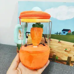 Fun Drawstring Rotating Carrot Juicer Plush Toy Pull String Wind-up Carrot Juicer Plush Toy Interactive Toy for Children Kids