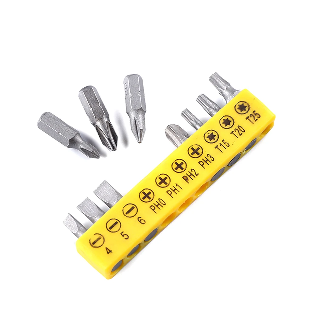 L-shape Wrench Set 10pcs Screw Driver Bits + Double Head Screwdriver Rotating Hand Tools Kit