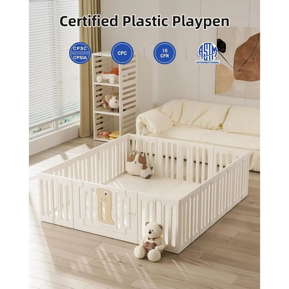 ساحة لعب للرضع، روضة أطفال بلاستيكية متينة للأطفال من عمر 6 إلى 12 شهرًا، منطقة لعب آمنة مقاس 71 × 59، سياج أطفال داخلي/خارجي #5