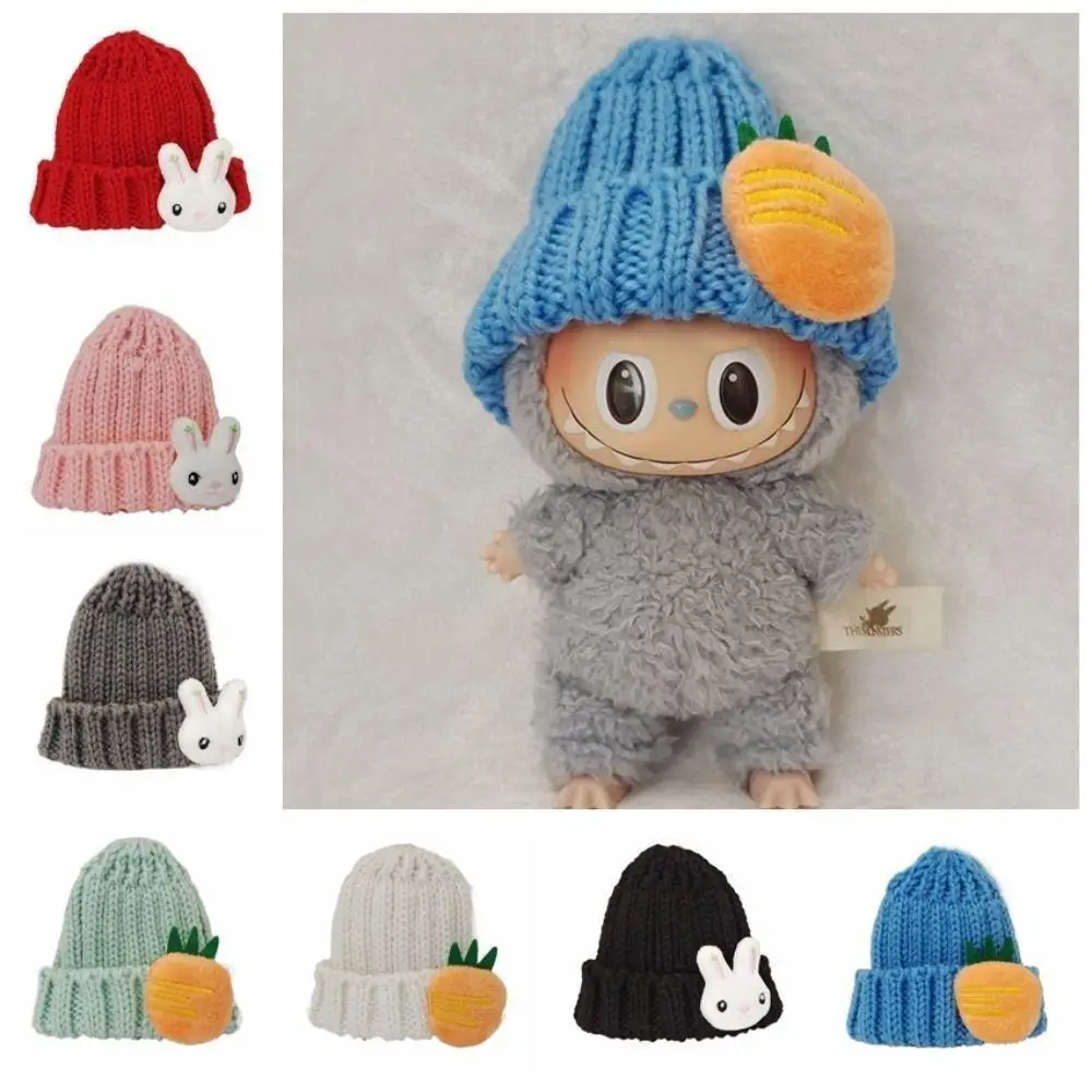 Topi boneka 17cm untuk rumah boneka miniatur Labubu warna cocok topi aksesoris boneka lucu Kawaii mainan anak perempuan