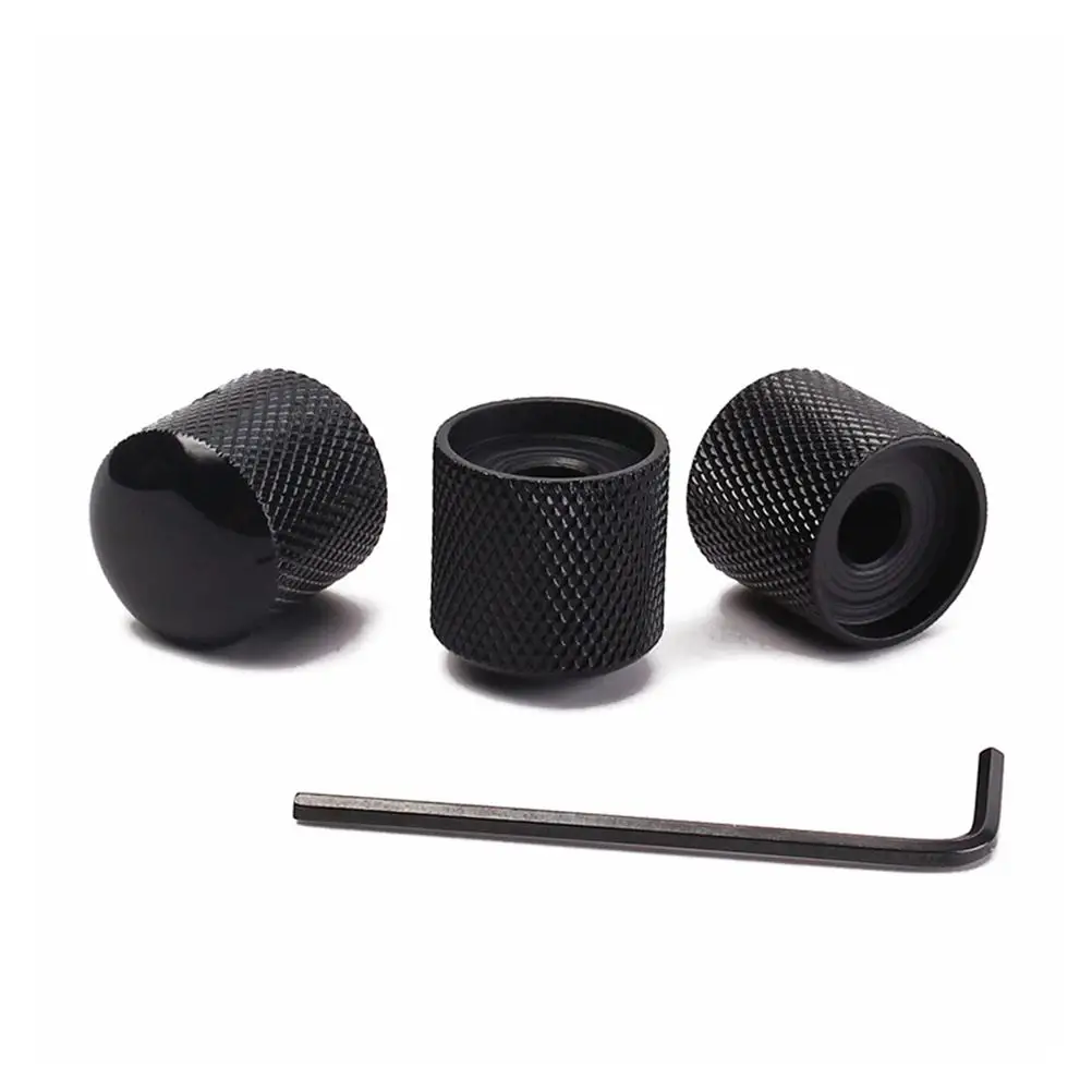 

4 Pcs Metal Buttons Control Knobs Dome with Spanner Bass Guitar and for Hardware