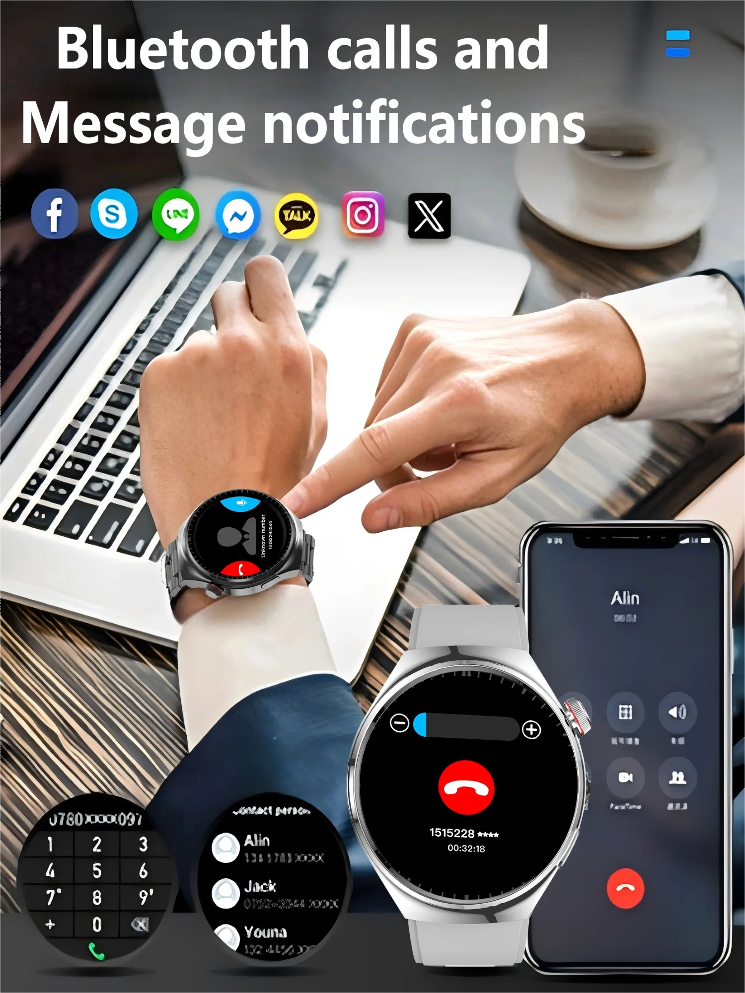 LEMFO ساعة ذكية للرجال Pro AMOLED HD 1.6 شاشة بلوتوث مكالمة مع نظام تحديد المواقع المسار NFC مراقب معدل ضربات القلب مقاوم للماء ساعة ذكية رياضية #3