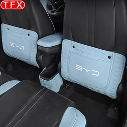 For BYD Seargull Dolphin mini 2024 Car PU Leather Anti Kick Mat Pad Car Anti-kick Protector Mats Seat Back Protector Accessories