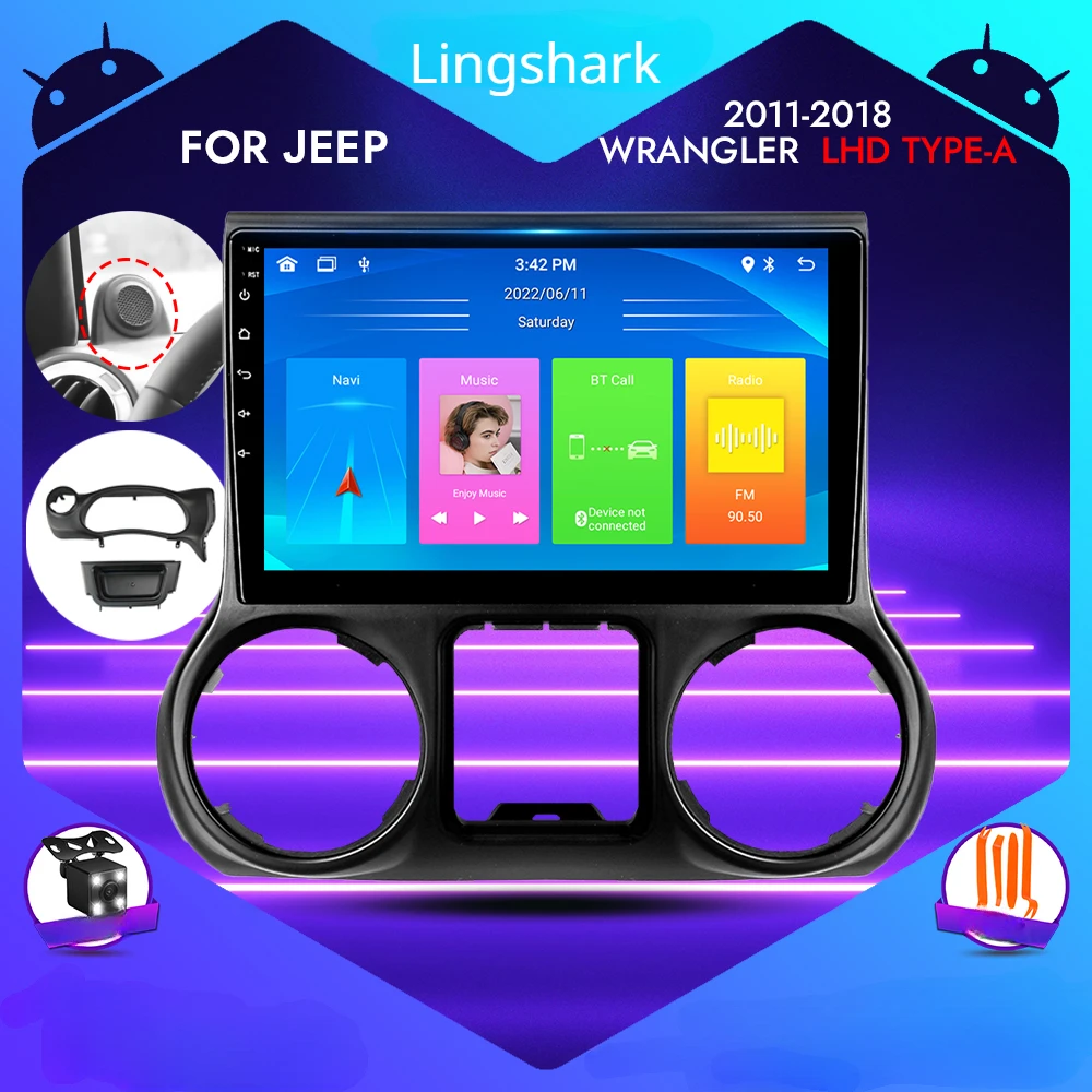 

Автомобильный радиоприемник CarPlay, Android 13, для Jeep Wrangler 3 JK 2011-2018, GPS, мультимедийный плеер, автомобильное радио Navi Stereo 4G + WIFI 2Din