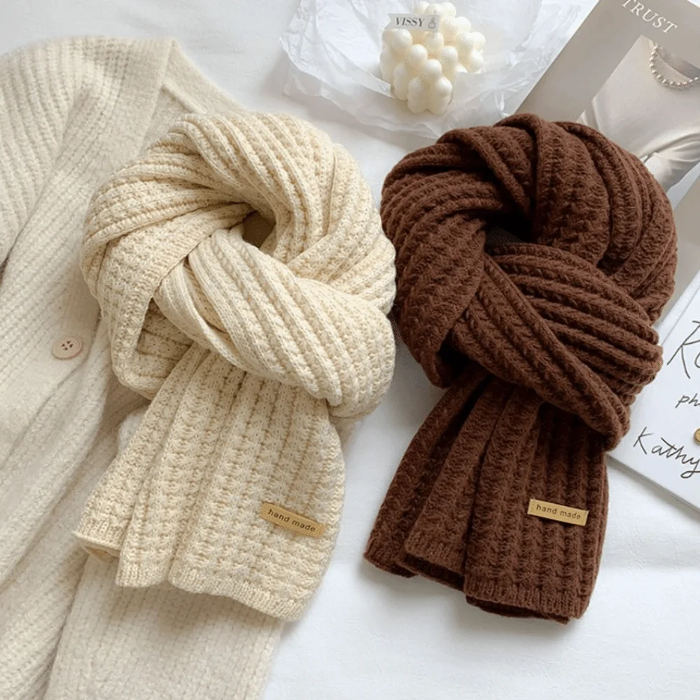 

Classic Knitting Knitted Scarf Thicken Soft Winter Shawl Windproof Warm Winter Cashmere Scarves Student