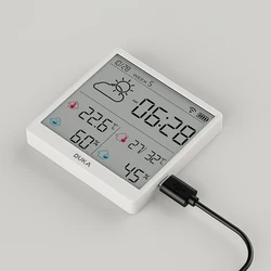 DUKA Smart Home WIFI Temperature And Humidity Weather Sensor Indoor Clock Hygrometer Thermometer Digital Weather Station