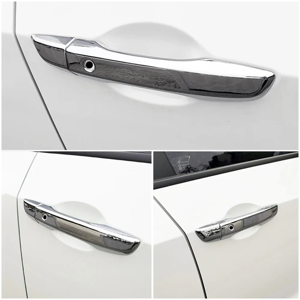 For Honda Civic 2016-2020 10 Gen Carbon Fiber Color Modify Refit Chrome Door Handle Cover Decoration Trim Protection Sticker