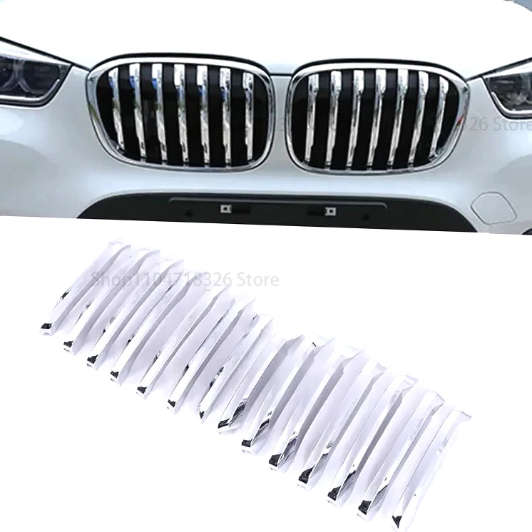 

Для BMW X1 F48 2016-2019 20i 25i 25le ABS хромированная передняя решетка декоративные полоски крышка отделка аксессуары автомобильный Стайлинг 14 шт. комплект