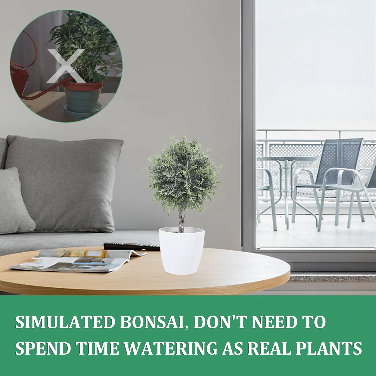 

Simulated Bonsai Indoor/outdoor Plants Artificial Decorations Flowerpot Desk Greenery for Plastic Faux Potted Mood Booster
