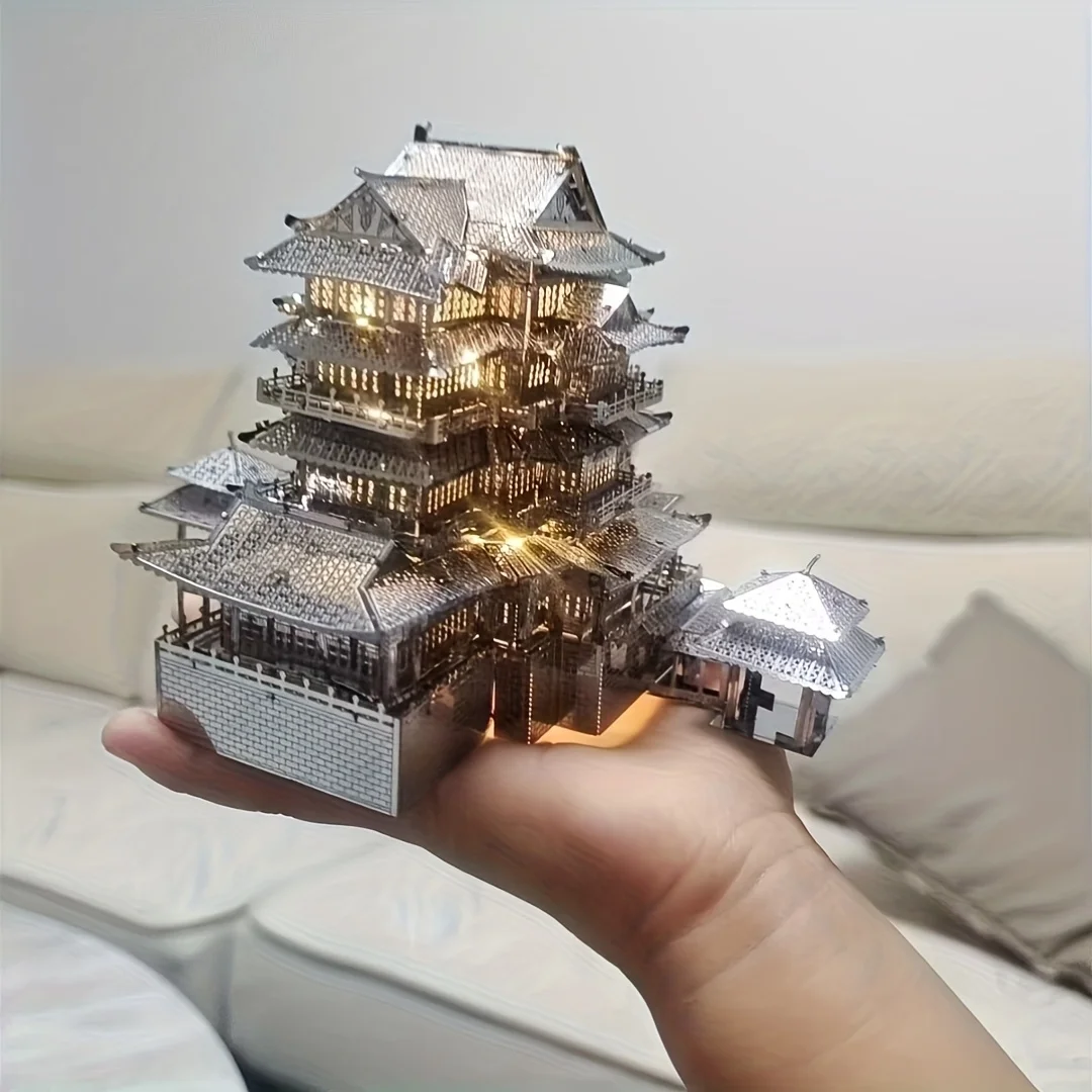 No-Glue Metal Puzzle Assembly Toy Castle Model 3D Three-Dimensional Game Puzzle Creative Toy Ancient Architecture House Model