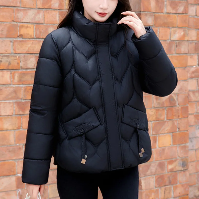 

Korean loose pocket Women's winter jacket stand collar casual outwear parkas women warm thicken down cotton jackets female