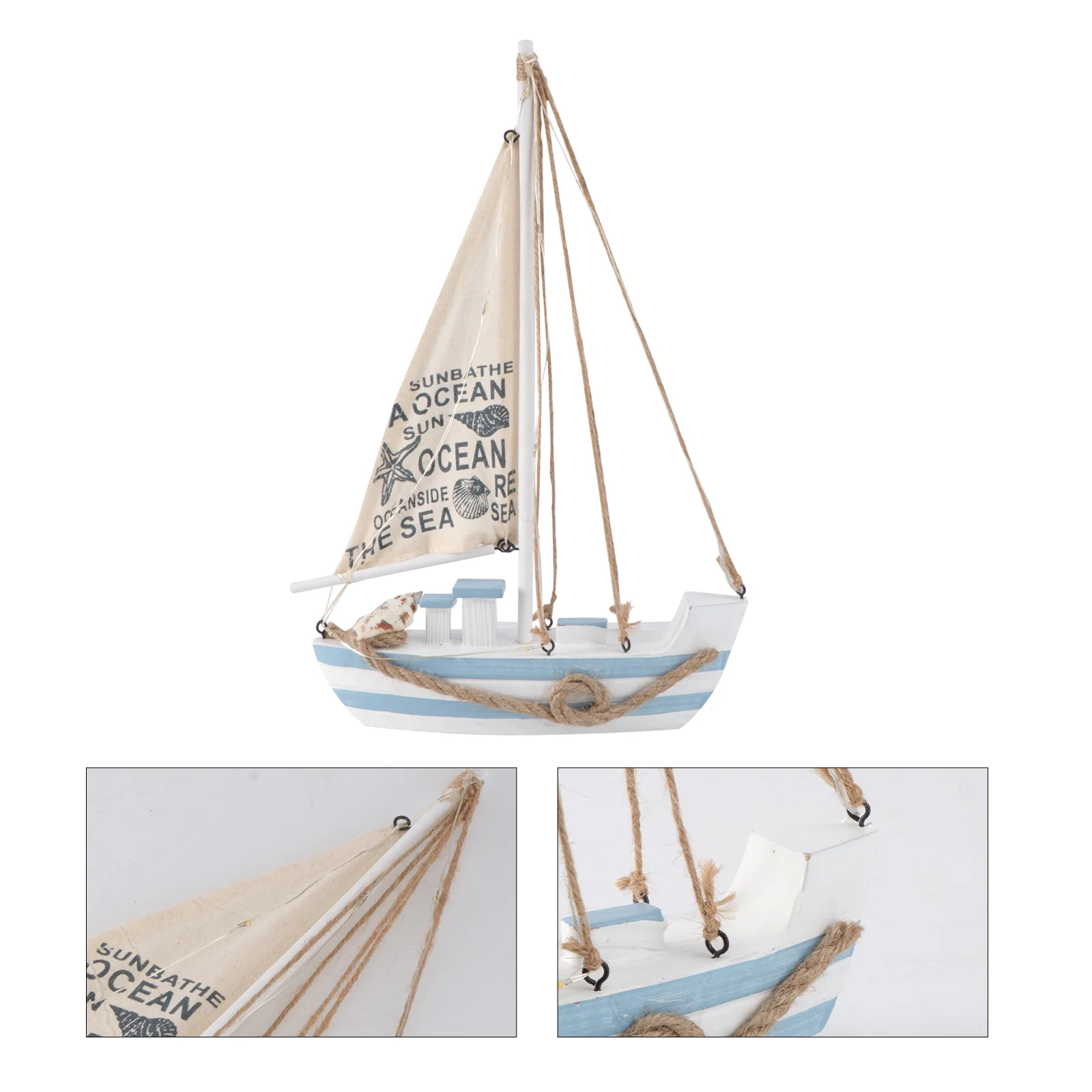 Wooden Boat Office Seaside Ocean Decorations Water Table Toy Decoraciones Para Salas Casa Sailboat