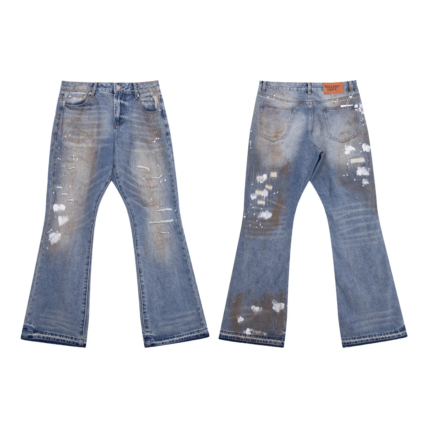 Gallery Dept Splashing Ink Do Old Heavy Industry Micro-pull Jeans High Street Do Dirty Casual Pants