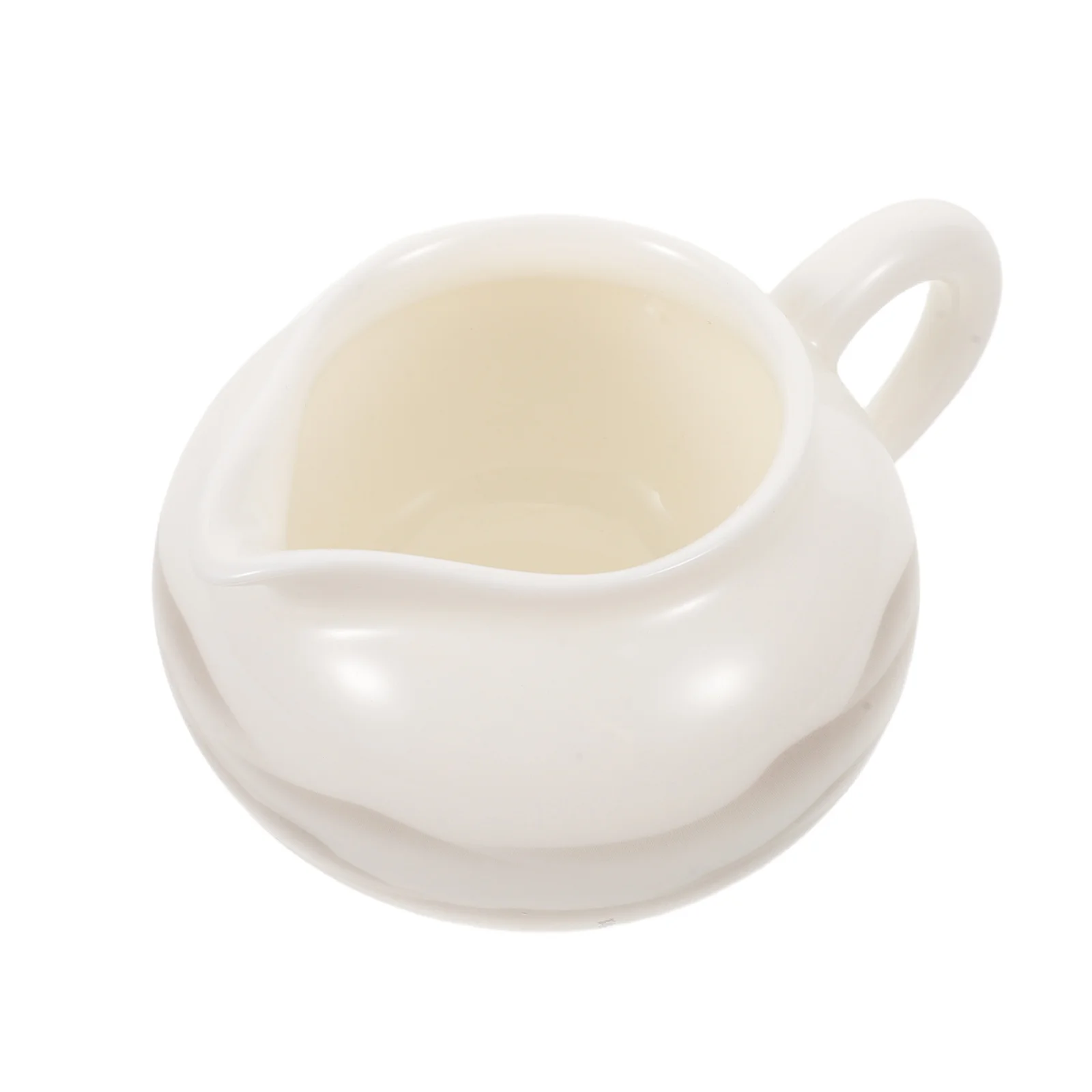 

Small White Ceramic Creamer Pitcher Porcelain Milk Jug Coffee Tea Syrup Pourer Sauce Server Salad Dressing Container Kitchen