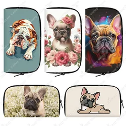 Cute French Bulldog Wallet Cartoon Bulldog Coin Money Bag ID Credit Card Phone Organizer Clutch Long Wallet Zipper Pouch Gift