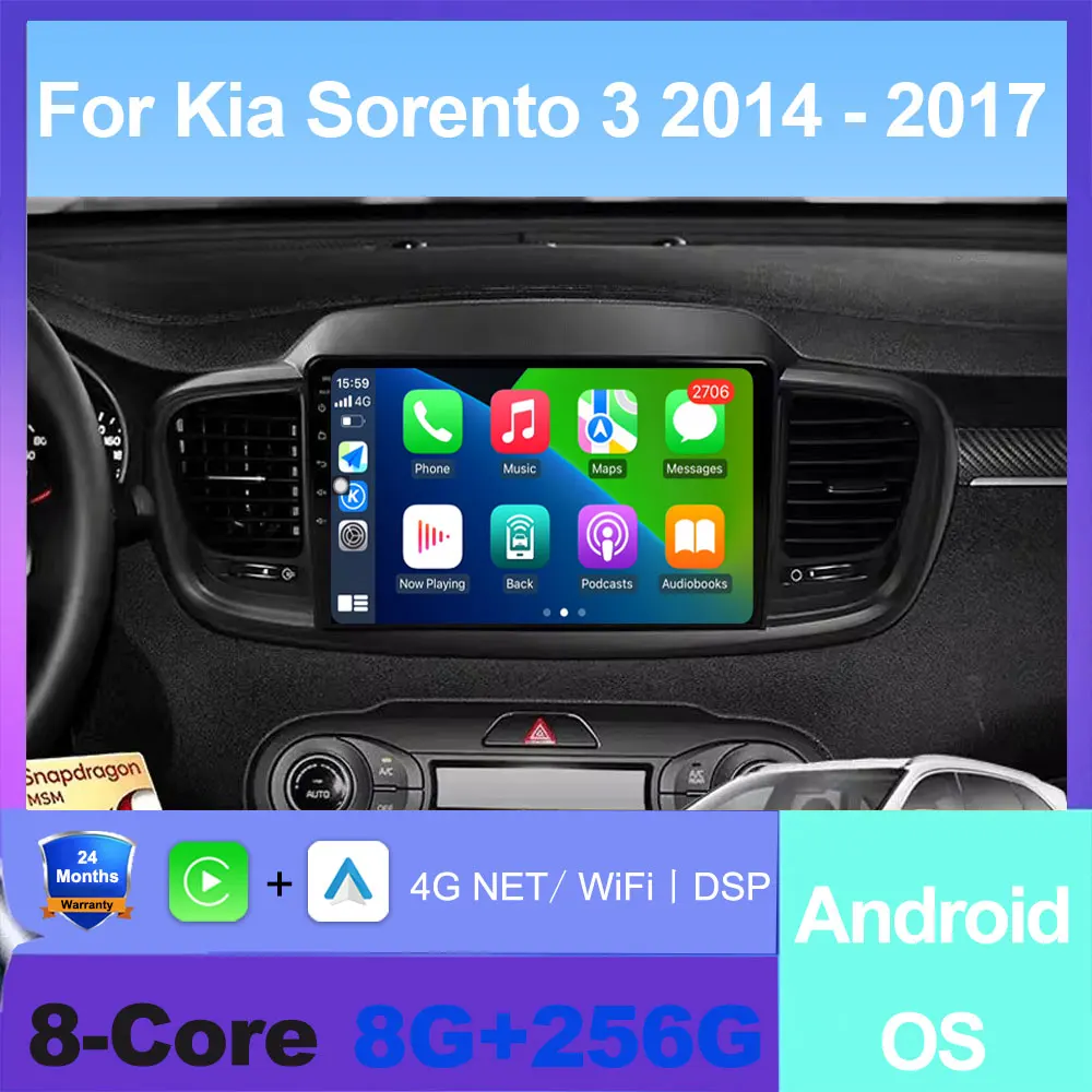 

Android Auto Wireless Carplay For Kia Sorento 3 2014 - 2017 Car Radio Multimedia Video GPS Navigation Stereo 4G LTE WIFI Tools