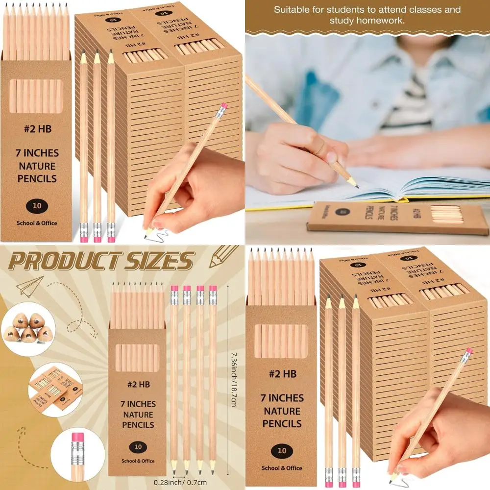 

50 упаковок по 500 предварительно заточенных карандашей HB на дереве с ластиками для классной комнаты, письма и рисования.