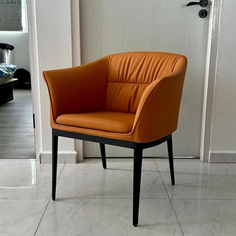 leisure chair, hotel room book chair, reception negotiation chair, leather soft bag armchair, backrest dining chair