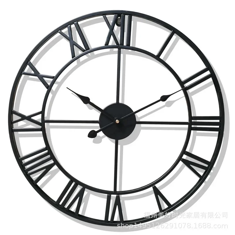 for Nordic Simple Creative Fashion Living Room American Modern Loft Cafe Wrought Iron Big Hanging Clock